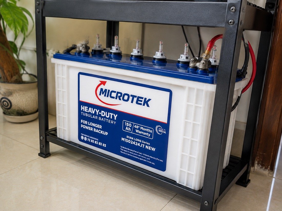 Close-up of a tubular battery on the NIRI rack